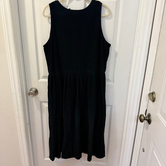 Eddie Bauer Women's Size M Black Corduroy Button Front Midi Dress Cottage Jumper - Picture 10 of 16